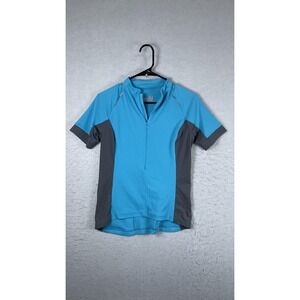Novara‎ Womens Cycling Jersey Small Blue Gray 1/2 Zip Short Sleeve Bike Shirt